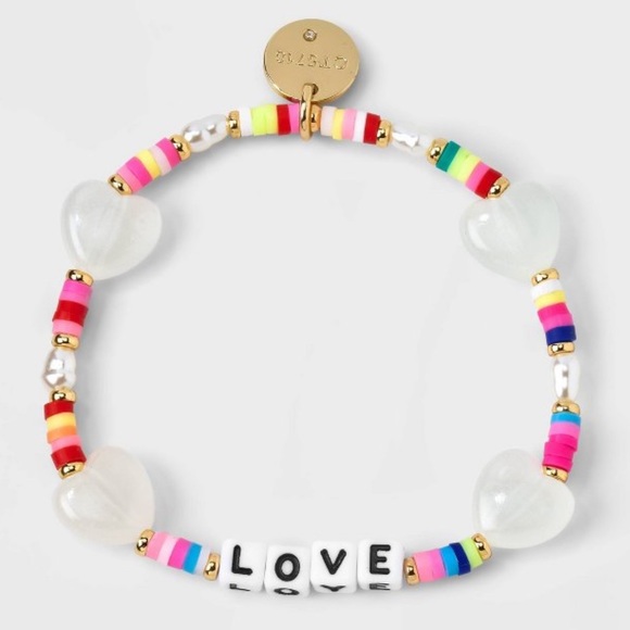 Little Words Project Love with Hearts Stretch Bracelet, size S/M - Picture 4 of 6